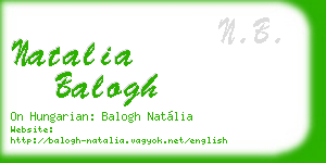 natalia balogh business card