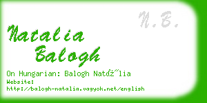 natalia balogh business card